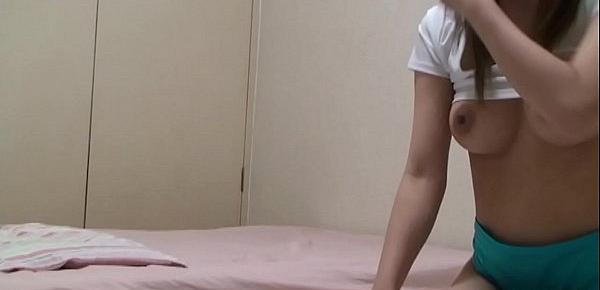  Japanese Young Girl Downblouse while Cleaning the Room